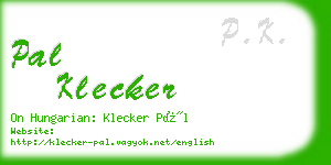 pal klecker business card